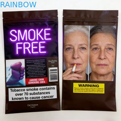 Yeniden Kapatılabilir 3 Tarafı Kapalı 25g 30g 40g 50g 100g Sigara İçimlik Tütün Kesesi Fermuarlı