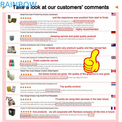 Şeffaf Pencereli Gıda Ambalajı için Özel Boyutlu Kağıt Kutu ve 350g Kalınlık