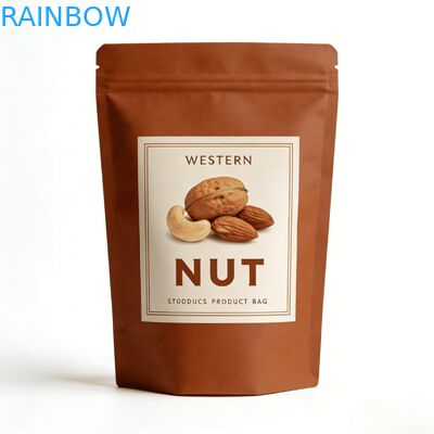 Özel Dijital Baskı Kraft Kağıt Sıcaklık Mühürü Pencereli Stand Çantası Evcil hayvanlar için Gıda ve Atıştırmalıklar Nem geçirmez