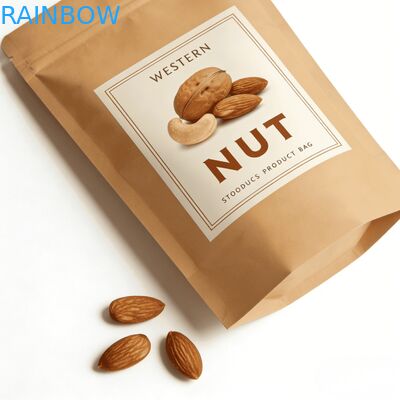 Özel Dijital Baskı Kraft Kağıt Sıcaklık Mühürü Pencereli Stand Çantası Evcil hayvanlar için Gıda ve Atıştırmalıklar Nem geçirmez