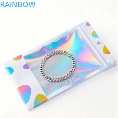 Mücevher küpeleri için özel PE plastik torbalar Geri dönüştürülebilir Anti-Oksidasyon Tek taraflı Şeffaf Fermuar Kilitli Depolama Çantası