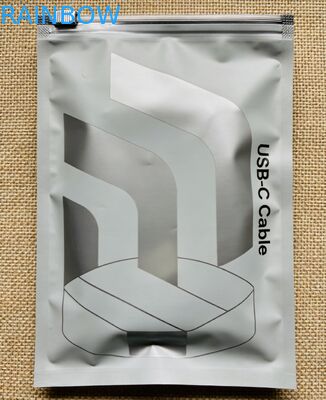 Özel Baskı Geri Dönüştürülebilir PVC Plastik Mat Üç Yan Dükkanlı Yeniden Kapanabilir Ambalaj Torbası