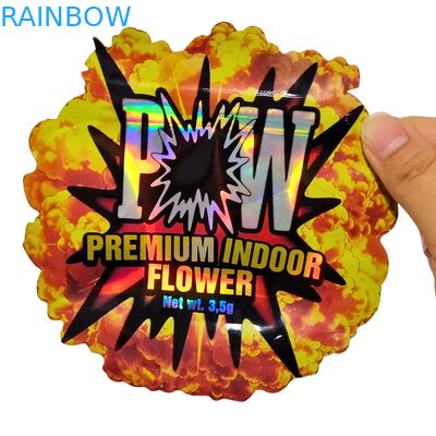 Özelleştirilmiş Holografik Kokusuz Çocuk Kanıtlı Mylar Çantaları Atıştırmalık Paketleri için Yeniden Kapanabilir Fermuarlı