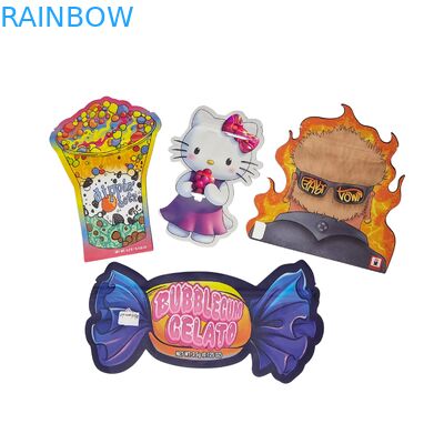 Özel basılı koku geçirmez çocuklara dayanıklı Mylar çantaları atıştırmalık ve gıda ambalajları için