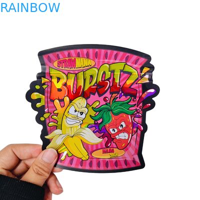 Toptan Özel Baskılı Özel Şekil Mylar Çantalar 3.5 7g Snack Ambalaj için Stand Up Çocuk Korumalı Kese