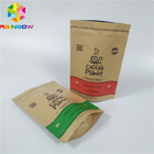 Fermuarlı Gıda Depolama Kağıt Torba Torbalı Özel Baskılı Ambalaj Kahverengi Kraft Kağıt Torbalar