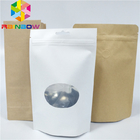 Gıda Alüminyum Kağıt Ambalajları İçin Fermuarlı Kahverengi Kraft Kağıt Torbalı Özel Logo Beyaz Kağıt Torbalar