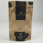 Snack Suya Dayanıklı Stand Up Lamine Kahverengi Kraft Kağıt Kilitli Çantalar Pencereli