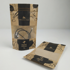 Snack Suya Dayanıklı Stand Up Lamine Kahverengi Kraft Kağıt Kilitli Çantalar Pencereli
