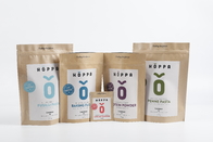 Özel Biyobozunur PLA Kraft Kağıt Fermuar Kılıfı Stand Up Çay Gıda Ambalajı