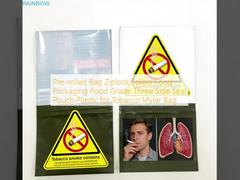 Önceden Sarılmış Çanta Ziplock Yenilebilir Gıda Ambalajı Gıda Sınıfı Üç Tarafı Kapalı Poşet Tütün için Mylar Çanta