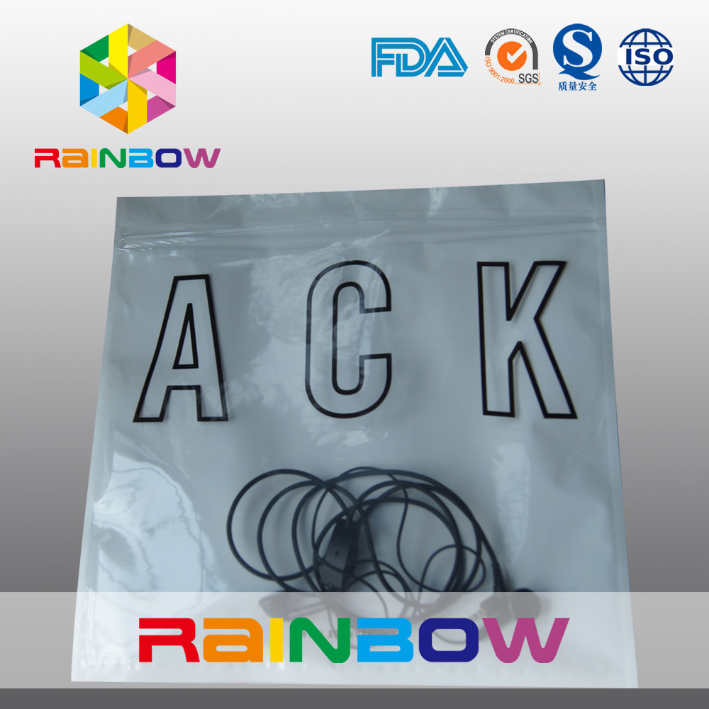 Üç Yan Mühür Şeffaf Ön Beyaz İnci Geri Anti Statik Çanta Fermuarlı