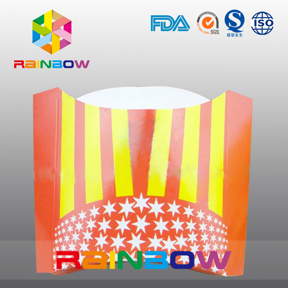 Biyobozunur Kullanın Tek Kullanımlık Kağıt Kutusu French Fry Ambalaj