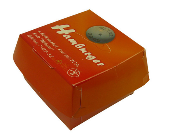 Fast Food Restaurant için Kağıt Kutu Ambalaj Özel Baskılı Tasarım