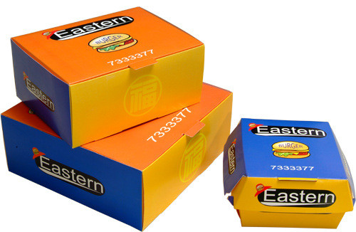 Fast Food Restoranı İçin Özel Baskılı Tasarımlı Premiium Kağıt Kutu Ambalajı