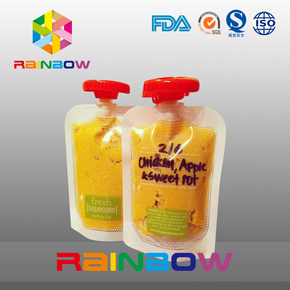 Özel Tasarım Food Grade Bebek Gıda Spout ile Kılıfı Stand Up