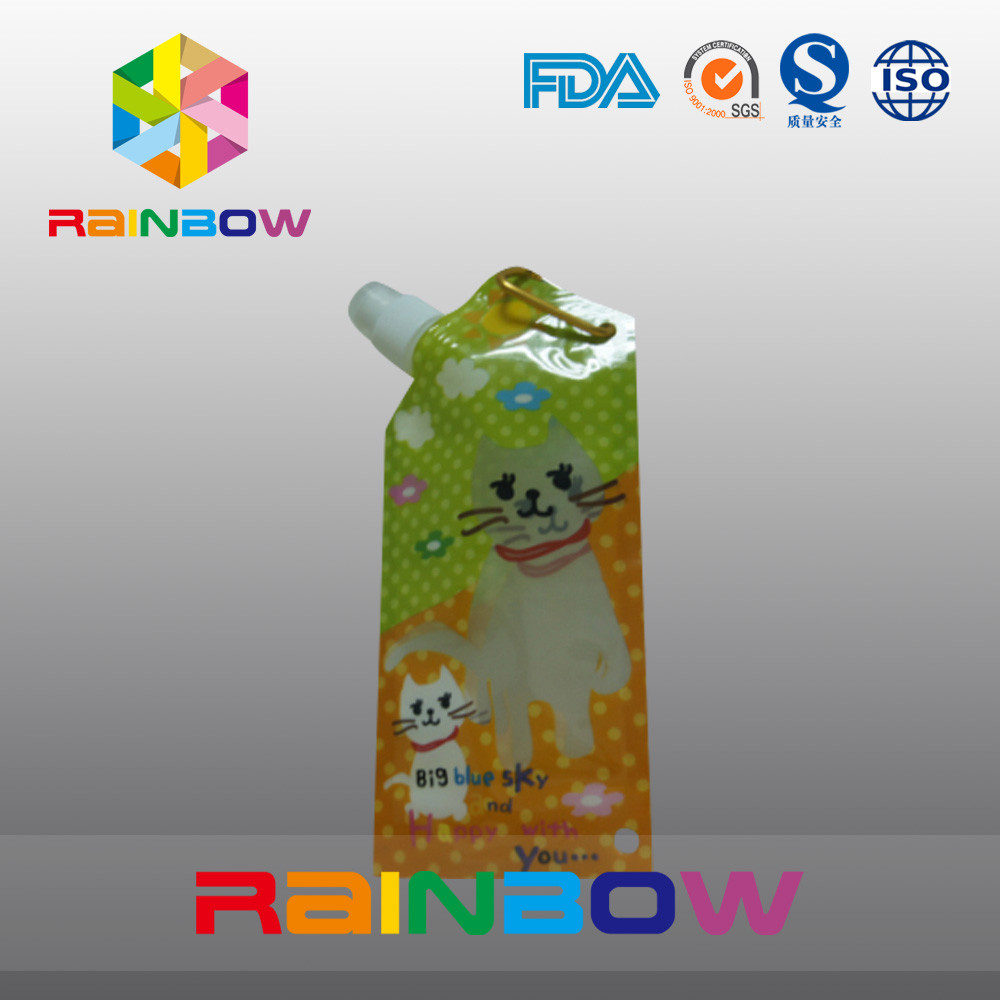 Özel Tip Suyu / İçecek Metal Yüzük ile Yan Gusset Torbalar Ambalaj