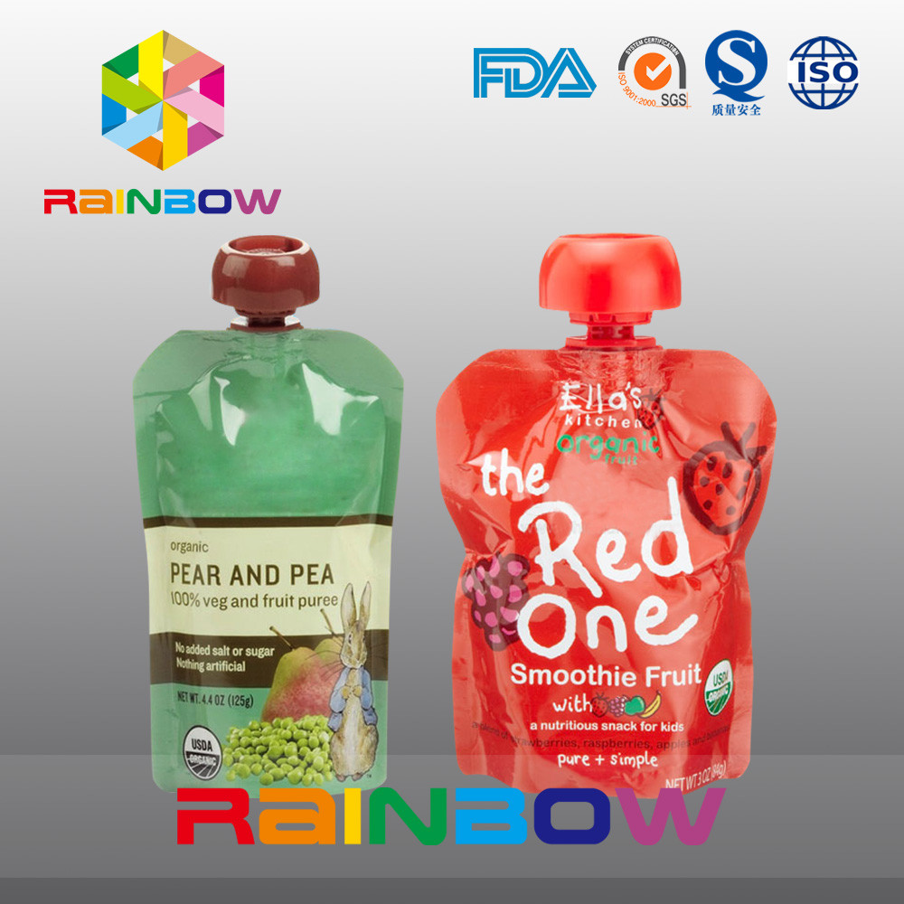 Çift fermuarlı 140ml 200ml Yeniden Sıkıştırılmış Bebek Mamaları