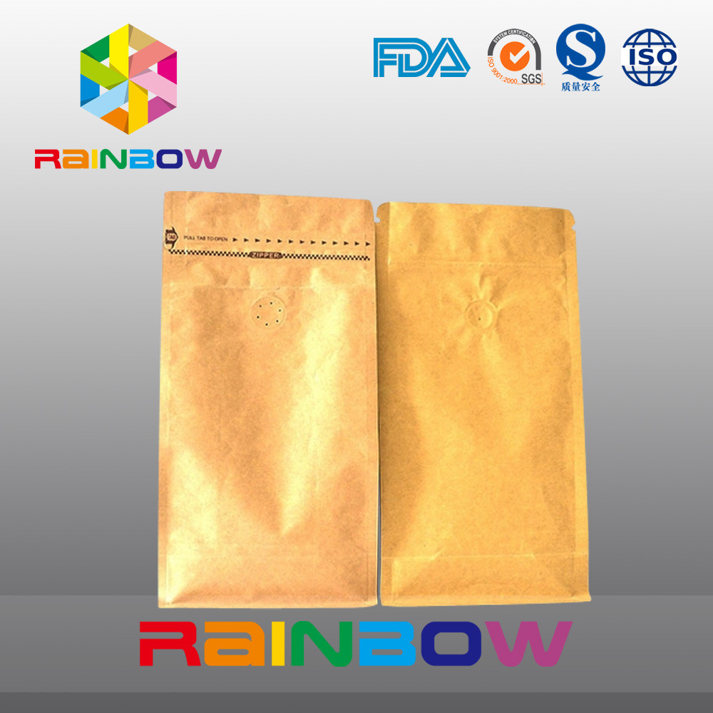 Alt köşebent stand ile kahve paketleme için kilitli çanta ayağa