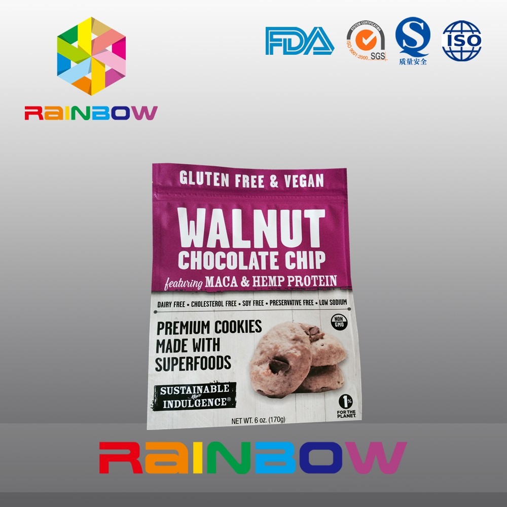 Mat Yumuşak Yüzey Plastik Kese Ambalaj Çerezleri Doypack Kilitli Torba