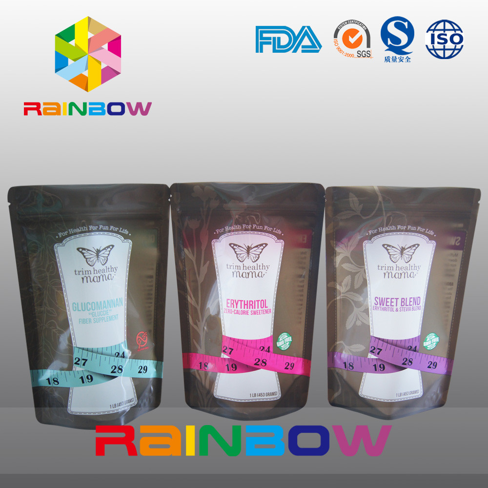 Plastik kilitli alt köşebent çanta şeker / şeker / baharat paketleme