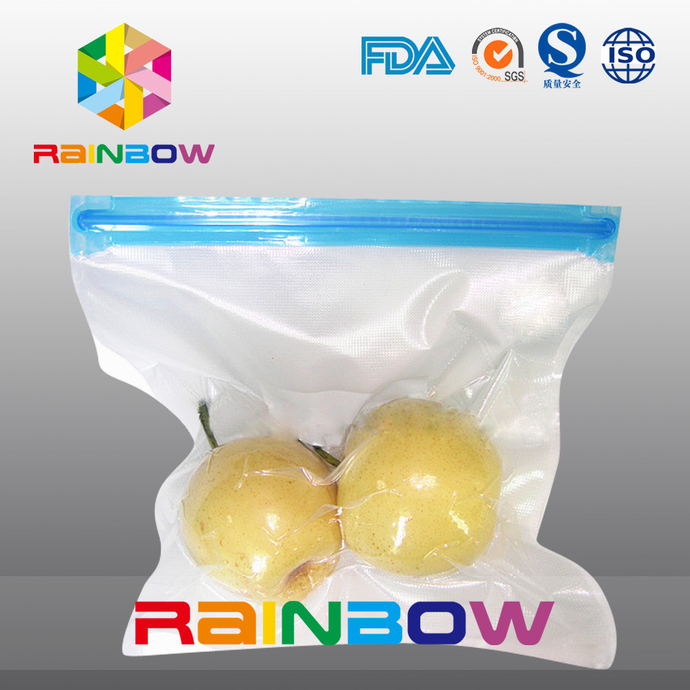 Poli vakum doku gıda saklama çantası / kaymak fermuarlı gıda vakum mühür torbaları