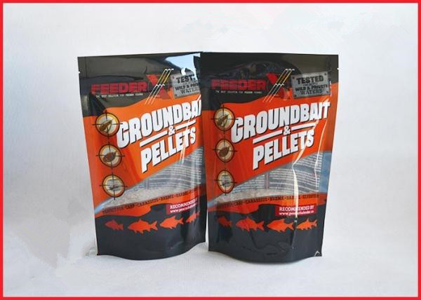 Basılı Plastik Kese Ambalajı Groundbait Palet için Fermuarlı / Kilitli Ambalajlı Balıkçılık Paketleme Çantası