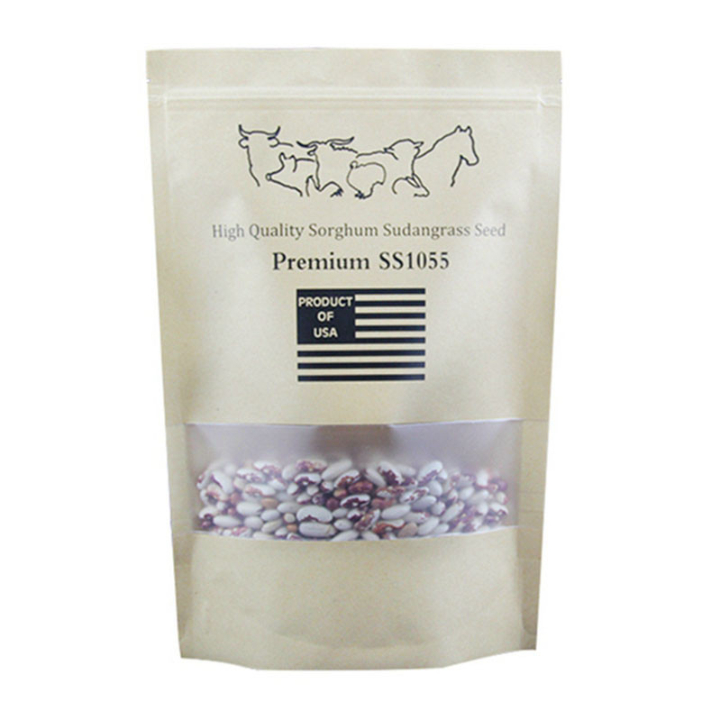 Bitki Tohumları İçin Özel Baskılı Kraft Kağıt Torbalar Açılıp Kapanabilir Baskılı Pencere