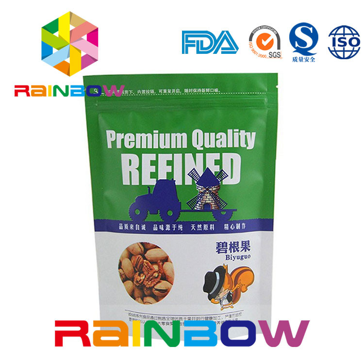 Özelleştirilmiş Baskılı Doy Paketi Fındık Kese Ambalaj Fermuar Ve Gözyaşı Çentik