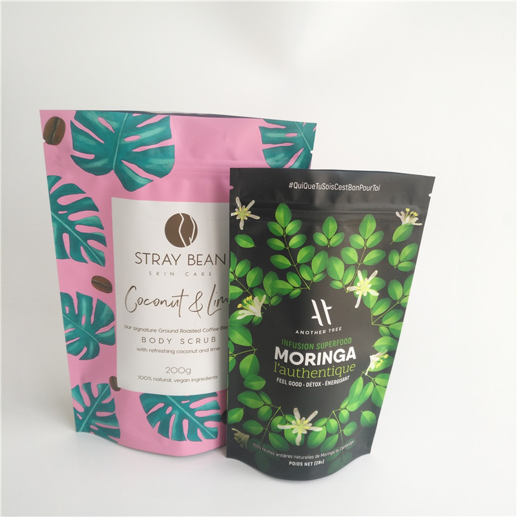 Kahve CBD Stand Up Mylar Çantalar 3.5g Plastik PE 50 - 200 mikron Kalınlık