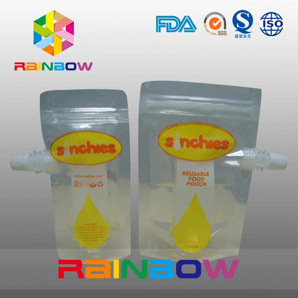 Sıvı Suyu Kese Stand Up, fermuarlar torbalar gravür baskı içmek