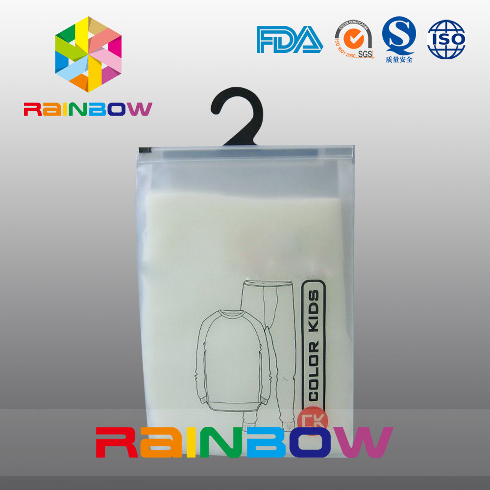 Buzlu PVC Plastik Torbalar Ambalaj Çocuklar İçin Asılı Çanta