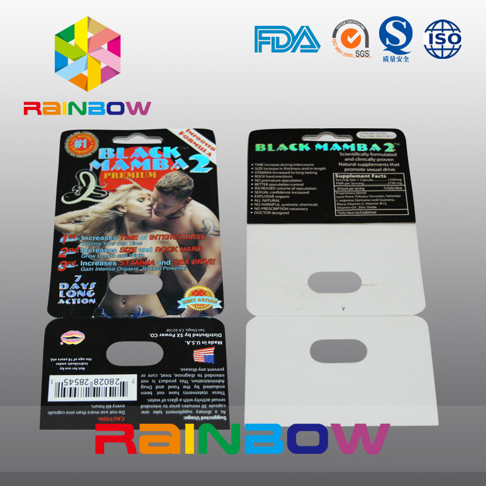 Cinsel Haplar İçin Özelleştirilmiş Kağıt Blister Kartı Ambalaj Kağıt Kartı