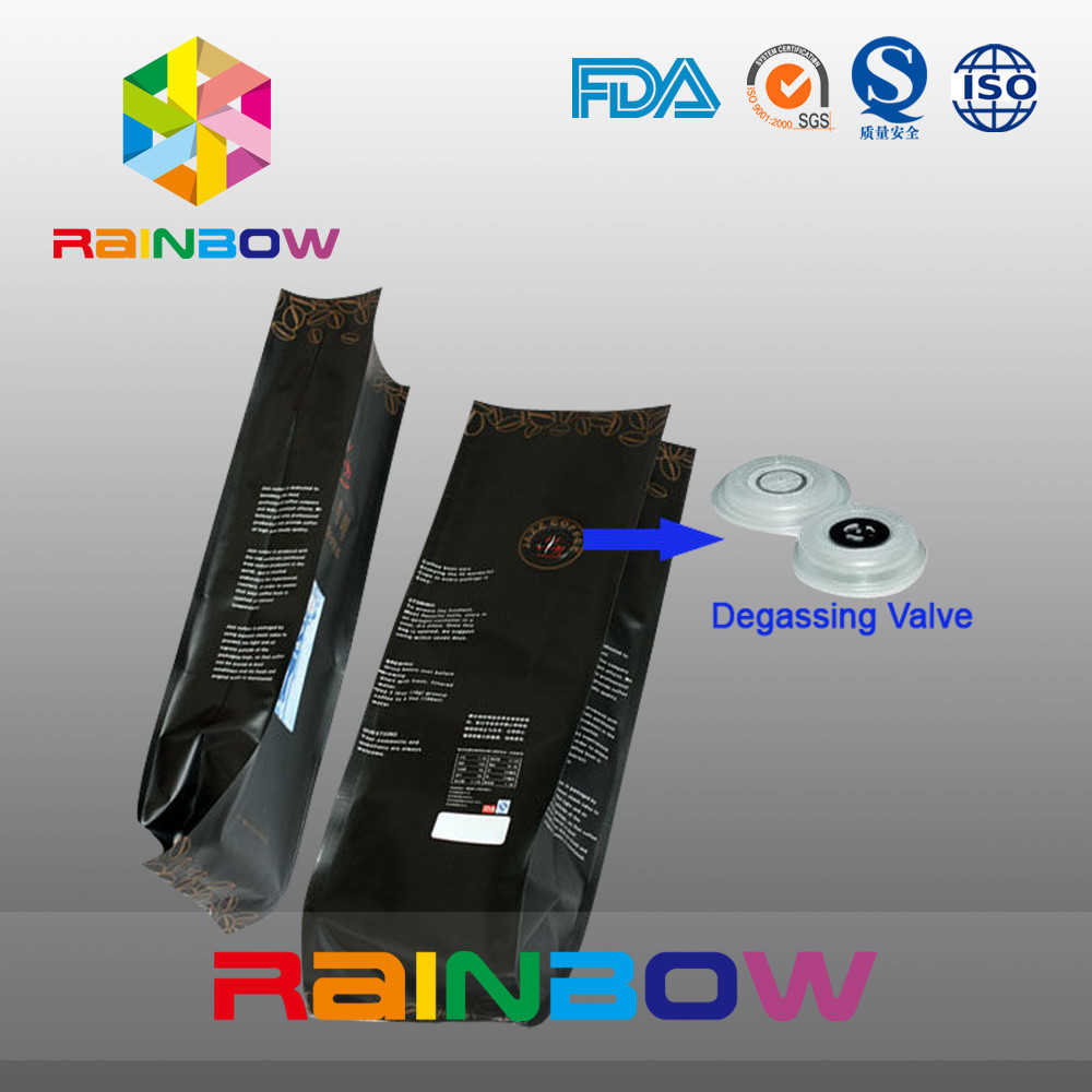 Özel Tasarım Alüminyum Folyo Kahve Kese / Valfli Yan Köşe 5lb Kahve Torbası