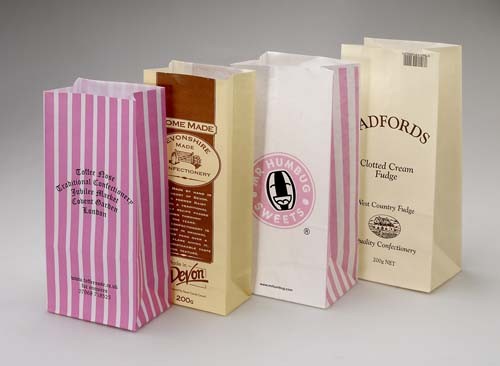 Özelleştirilmiş Logo Kraft Kağıt Torbalar Fast Food / Ekmek / Alışveriş Çantası