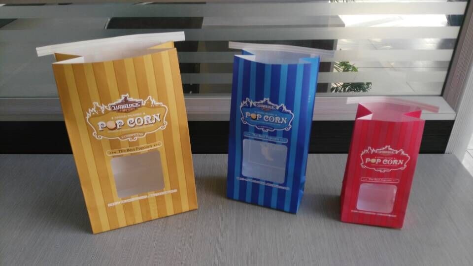 Kahverengi Kraft Kağıt Torba Withtin Kravat ve Gıda Ambalaj ve Teşhir İçin Ön Cam