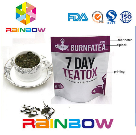 Yan Gusseted Doy Paketi Kraft Kağıt Çay Paketleme Çantası Alüminyum Folyo Plastik Kilitli Kese