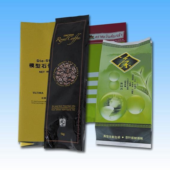 Alüminyum Folyo Yan Köşe Dörtlü Mühür Ambalaj, Kahve / Çay Pacakging Çantası