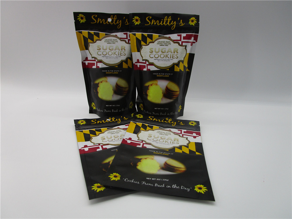 Food Grade Açılıp Kapanabilir Snack Bag Ambalajı, 8oz Stand Up aperatif ambalaj poşetleri Folyo Astarlı