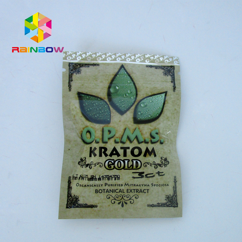 Kratom Bitkisel Tütsü Çanta Paketleme, Zip Kilitli