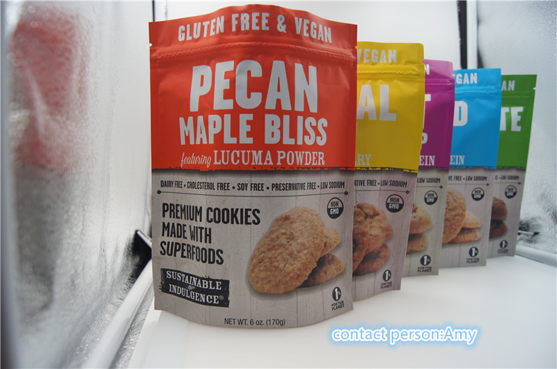 2017 yeni tasarımlar promosyon çikolata bisküvi paketleme çantası / fermuar ile 10 oz peynir kılıfı