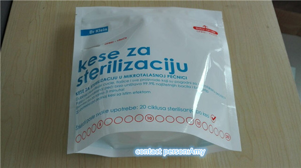 Stand Up Mikrodalga Buhar Sterilizatör Retort Çanta / FDA onaylı fermuar plastik mikrodalga sterilizatör çantası