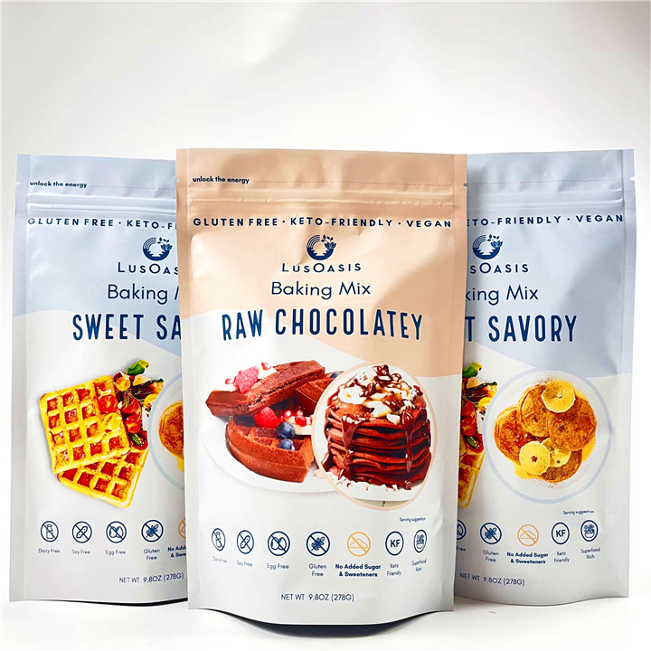 Baskılı Gıda Sınıfı Mylar Kese Çerez Kek Snack Çanta Ambalaj Zip Kilit Lamine