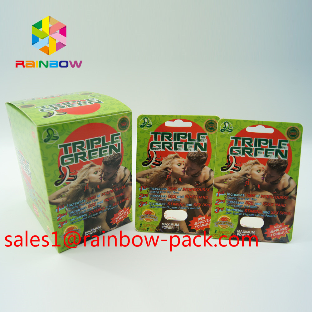 Sıcak satış 3D baskı kartı Siyah mamba 3D cards3d seks hapları ambalaj kağıt kartı 3D seks hapı kartı geliştirme hap kutuları