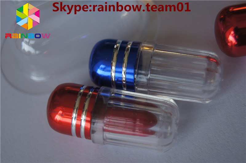 Plastik konteyner kapsül seks hapı şişe metal kapsül şeklindeki kapsül konteyner toptan hap şişeleri haplar kapsül