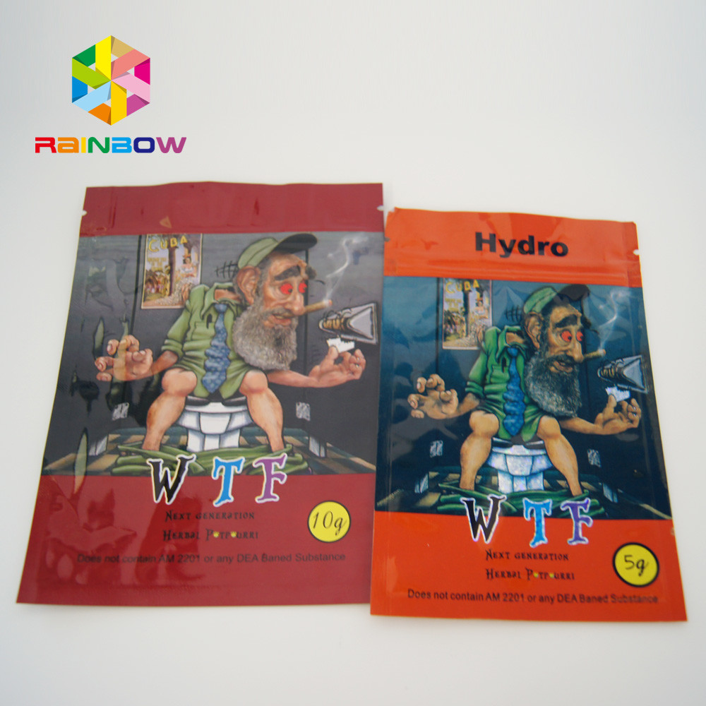 Tatlı Yaprak Canabis Kimyasal Toz küçük Fermuar Ve gözyaşı çentikli ısı mühür torbaları