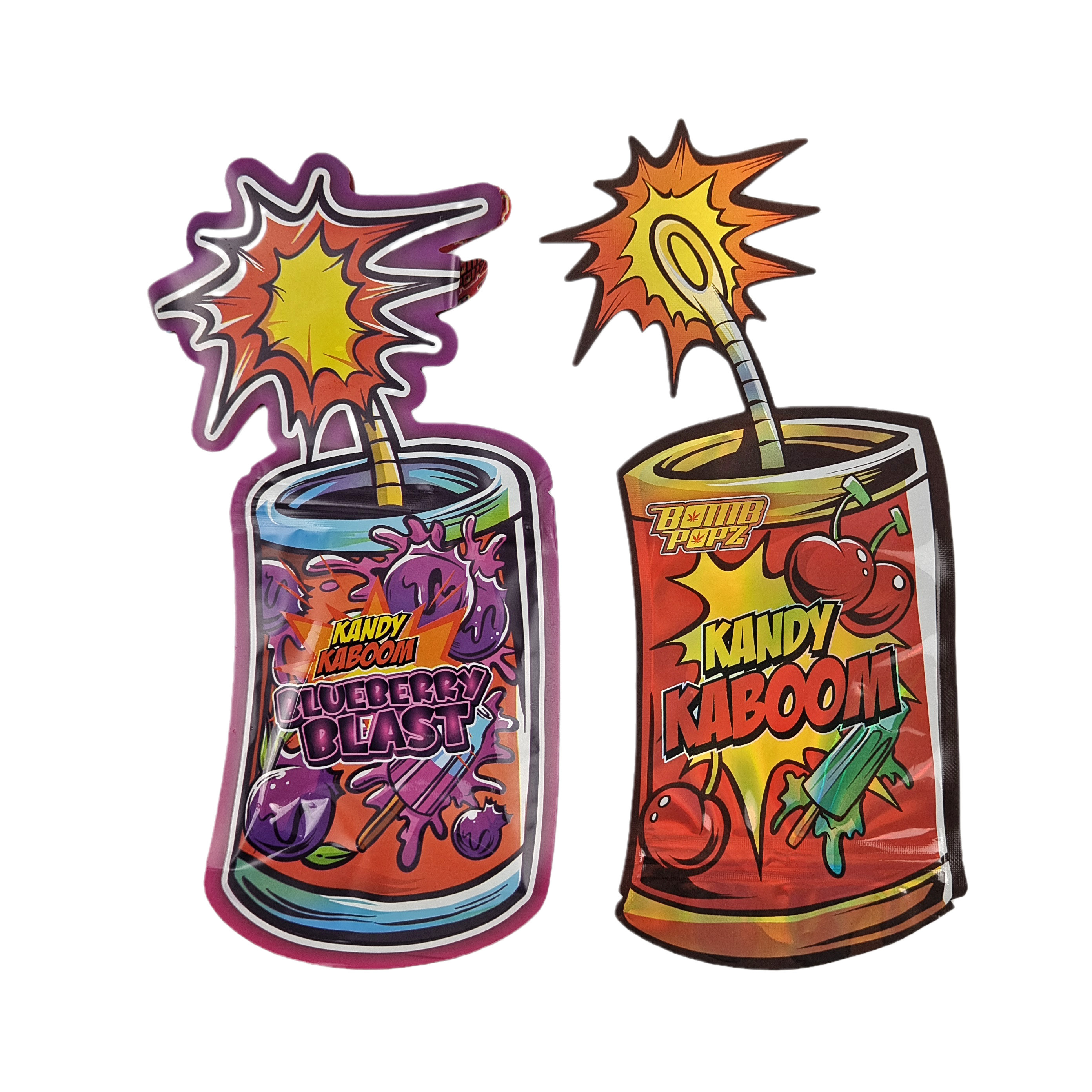 Özel Özel Şekilli Çocukların Açamayacağı Fermuar 3.5g Snack Paketleme Düzensiz Kalıp Kesim Mylar Çanta