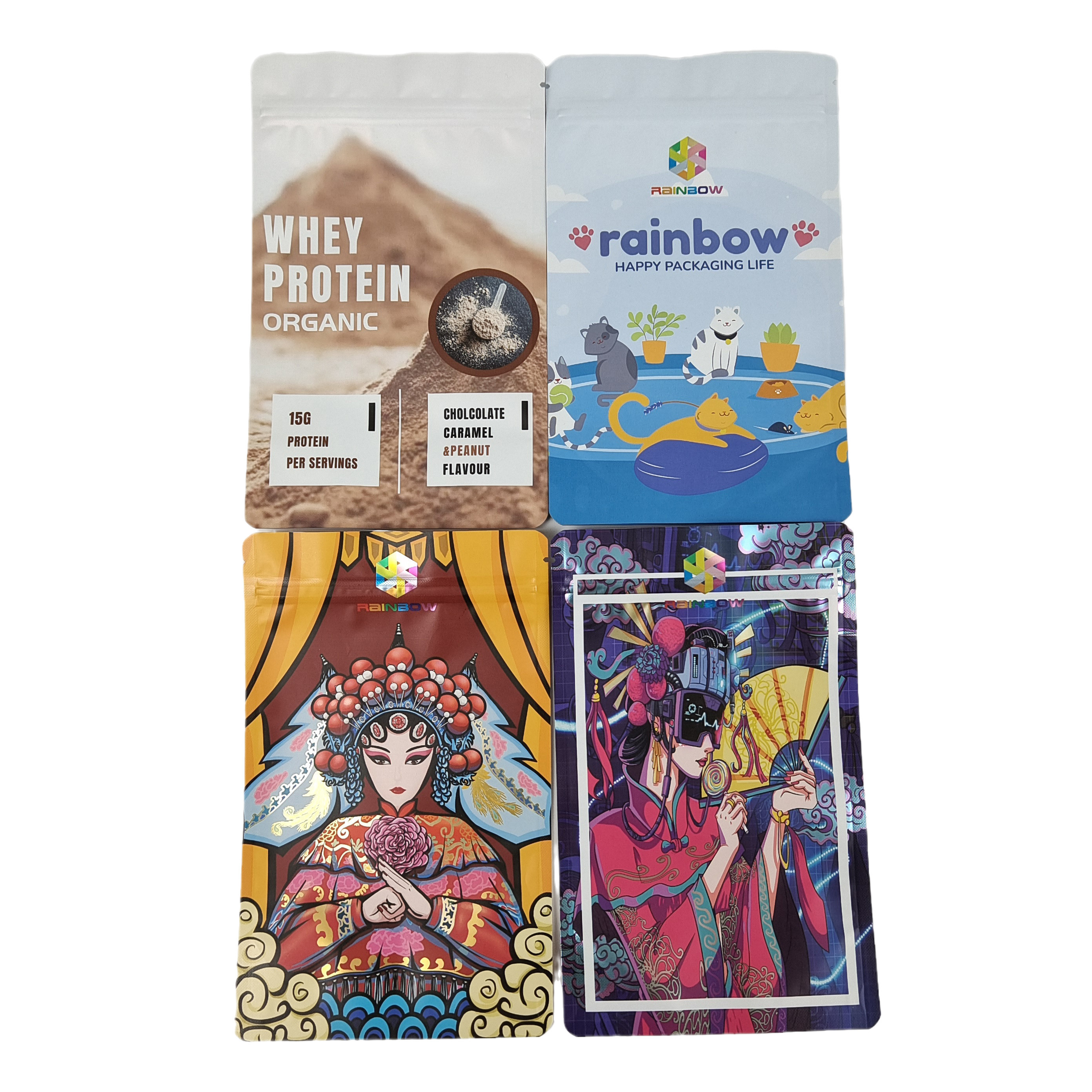 Gıda Sınıfı Ambalaj Özel Mat Alüminyum Folyo Yenilebilir Mylar Snack Zip Kilit Torbaları