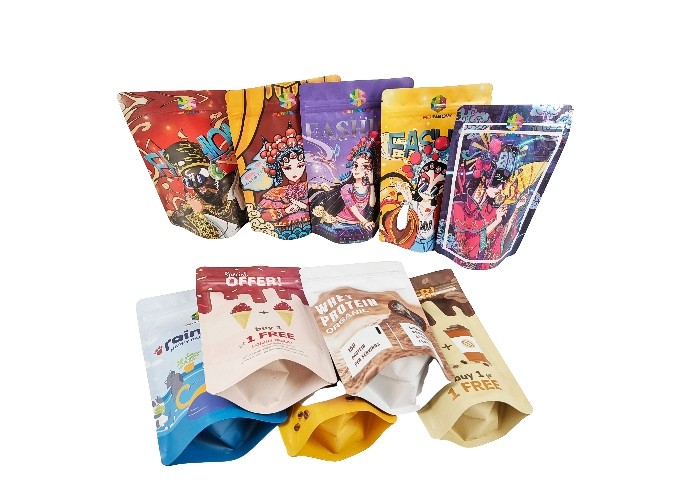 Alüminyum Folyo Plastik Stand Up Kese Koku Geçirmez Açılıp Kapanabilir Mylar Kilitli Torbalar