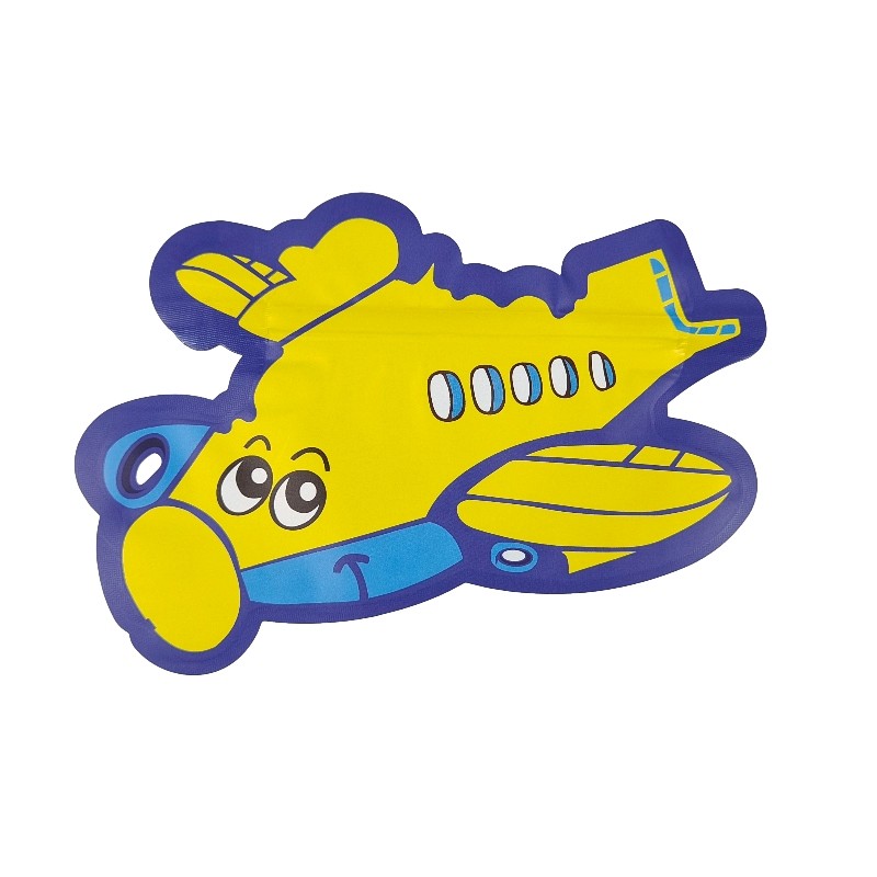 Holografik Baskı Kalıp Kesim Mylar Çanta 3.5g 7g Özel Düzensiz Şekilli Kilitli